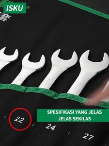 ISKU Kunci Ring Pas Set 11pcs CR-V Combination Wrench/Kunci Pas Set 8-24mm Universal Wrench Set