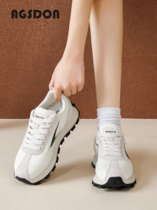 Agsdon Womens Running Shoes Thick Bottom Heightening Sports Sneakers Casual Fashion Cross Buckle round Toe Rubber Sole