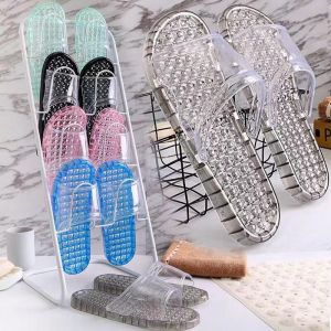 Non-Slip Ventilated Quick-Drying Transparent Flat Shower Shoes