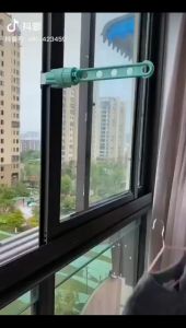 Yiha ราวตากผ้าล๊อคกับกรอบหน้าต่างติดตั้งง่าย