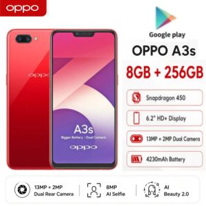 OPPO | New OPPO A3s Smartphone 8GB+256GB 4230mAh Long Battery Snapdragon 450 6.2 HD+ Full Screen 13MP Dual Camera Face Unlock
