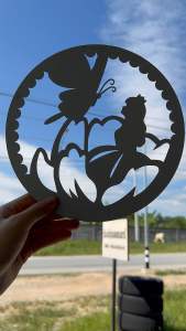 เหล็กฉลุลายการ์ตูน เจ้าหญิงกับผีเสื้อตัวน้อย ความหนา 1.2mm