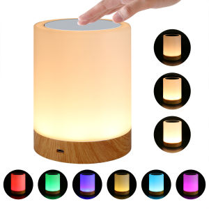 Brifit LED Light Colorful Creative Wood Grain Rechargeable Night Light 6 Color Bedside Table Lamp Rechargeable Atmosphere Light 3 brightness Touch Pat Light Suitable for Bedrooms Living Rooms Corridors Outdoor Camping