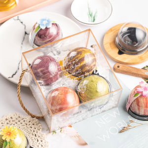 MEIDI | Disposable Transparent Round Plastic Packaging Box 4 Pieces
