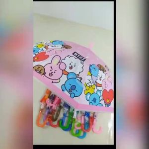 Kids Umbrella: Long Handle Automatic Sun Umbrella & Cartoon Waterproof Case