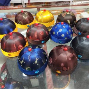 Xiaojingzhai Hard Shell Melon Skin Hat Tang Suit Ancient Costume Blue Brown Black Yellow Futuan Yellow Edge Shroud Birthday Clothing Props