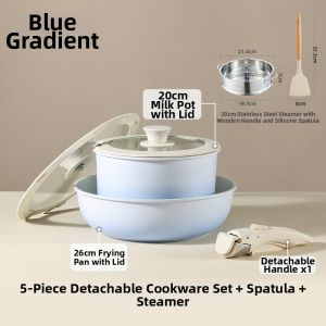 CAROTE | Non-stick Induction Compatible Removable Handle Cookware Set