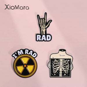 IM Rad Take A Chest X-Ray Enamel Pin Hand Bone Rib Radiation Skeleton Brooches Lapel Backpack Badge Jewelry Gift For Friends