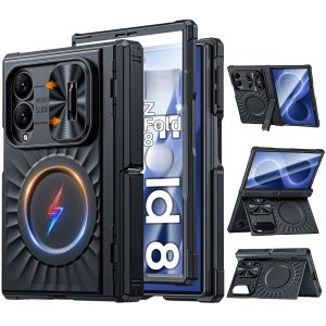Ốp Lưng Samsung Galaxy Fold 8 Màu Xanh Da Trời - Mỏng Nhẹ Mờ Chống Sốc Tích Hợp Kính Cường Lực Bảo Vệ Màn Hình Và Khe Đựng Thẻ