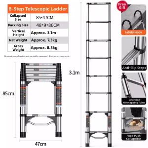 AOPENG | Aluminum Foldable Household Use Telescopic Ladder