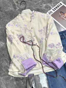 HARSIDE New Chinese Style Silk Velvet Embroidered Jacket Elegant Age-Defying Beautiful Top Quality Fabric from China