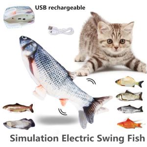 USB Rechargeable Swing Fish Pet Cat Interactive Toy Funny Electric Moving Dancing Fish Doll Toy for Dog Cat Playing