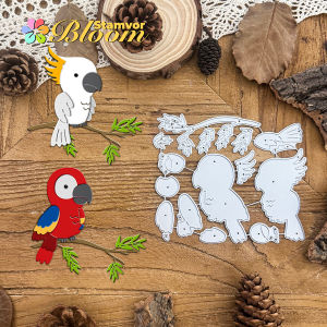 Original Lovely Layers Parrots Tropical Birds on Branch Metal Cutting Dies Scrapbooking Decorative Embossing