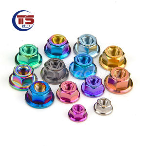 Titanium Alloy Flange Lock Nuts M5 M6 M8 M10 TC4 Anti-loosening Screw Caps with Washer from Mainland China Stainless Steel