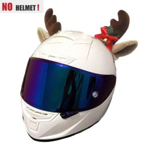 1 Pair Christmas Antlers Motorcycle Helmets Plush Antlers Christmas Decorations Reindeer Antlers Motorcycle Hat Accessories