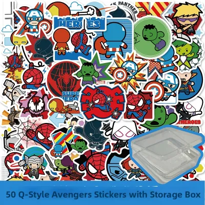 Q Version Avengers Marvel Spider Man Cute Cartoon Stickers 100 Pcs Waterproof Decorative Stickers for Childrens Luggage And Mobile Phones