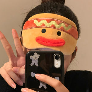 Cute Funny French Fries Shading Eye Mask Female Special for Sleep Student Cartoon Lunch Break Sleeping Ice Compress to Relieve Eye Fatigue