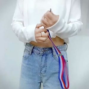 Fashion Nonporous Square Buckle Versatile Wild Leather Belt Canvas Material Invisible