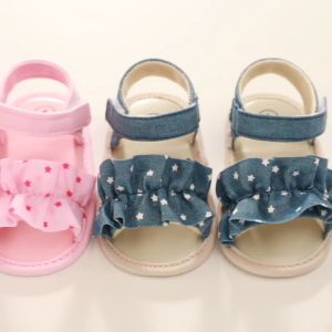 Baby Shoes Girls Butterfly Sandals Newborn Princess Walking Crib Shoes Toddler Christening White