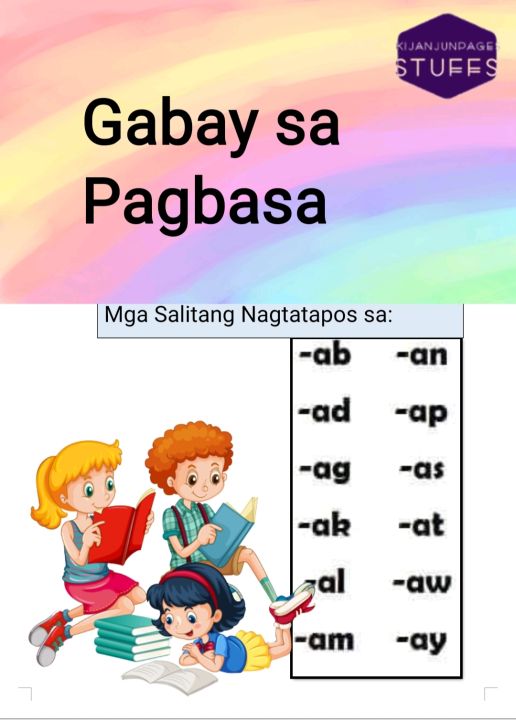 GABAY SA PAGBASA (Mga Salitang Nagtatapos sa ab,ag,ag...)29 PAGES ...