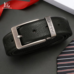 LouisWill Mens Belt Business Leisure Belt Second-layer Cowhide Waistband Business Pant Belt Stylish Simple Nice Waistband Durable Belt