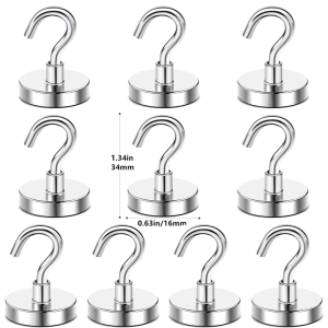 10Pcs Heavy Duty Magnet Strong Magnetic Hooks Push Pin Multi-Purpose Storage for Home Kitchen Key Refrigerator Office Whiteboard