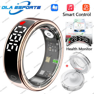 LED Hd Screen Smart Ring Tiktok Control Men Ring 5ATM Waterproof Heart Rate Sleep Monitor Women Smartring 100+Sports Model Ring