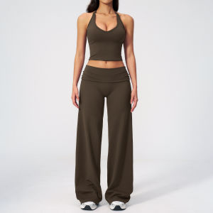 Womens Fitness Suit Gym Sportswear Breathable Sports Bra Flared Pants Suit Fitness Suit Sportswear Womens Sportswear