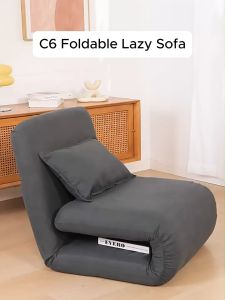 C6 Foldable Tatami Lazy Sofa Adjustable Backrest Cozy Couch Cushion Floor Sofa Reclining Chair Lying Folding Bed/Local Stock