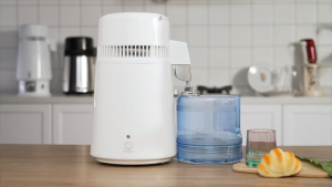 Distilled Water Machine 750W Pure Water Distilling w/BPA Free Plastic Container Water Distillation Kit w/Button Countertop Distilled Water Maker