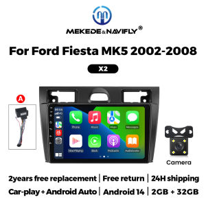 9inch Android 14 OS Screen For Ford Fiesta Mk VI 5 2002-2008 Car Radio Multimedia Video Wireless Carplay Android Auto GPS Stereo