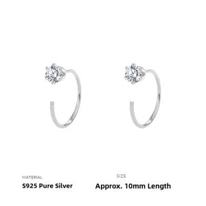 925 Sterling Silver Ear Hooks Shiny Flower Bud Earrings Womens Ear Jewelry Simple Stylish Fresh out Fashion Accessories