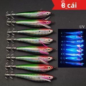 8 Cái/bộ Dạ Quang Mực Jig Tôm Tôm Dụ 10Cm/9G Mực Nang Phụ Kiện Câu Cá Cho Đại Dương Sông Hồ Câu Cá Bãi Biển