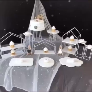 R2Y 8Pcs Cake Stand Dessert Display For Weddings Decoration Buffet Cold Tea Break Table Party Rack