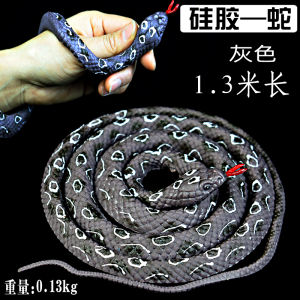 Large Size Simulation Silicone Snake Toy Model Soft Rubber Eyes Sound Snake Animal Bamboo Leaf Green Golden Python Doll