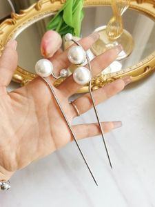 Modern Simple Pearl Hairpin Elegant Hair Accessories Fresh out Alloy Geometric Hairpins Popular Hair Accessories