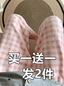 กางเกงนอนผ้าขนแกะลายการ์ตูน ผ้าขนแกะหนา ผ้าฝ้าย ผ้าขนแกะ ฤดูใบไม้ร่วง/ฤดูหนาว กางเกงขายาว ใส่ในบ้าน กางเกงขายาว ผ้าฝ้าย ผ้าขนแกะ