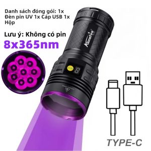 Đèn Pin UV Công Suất Cao 160W Đèn Đen Sạc Lại Được Phát Hiện Vết Nước Tiểu Chó Mèo Nấm Da Tiền Giả Vết Bọ Cạp Đèn Pin Mạnh Mẽ