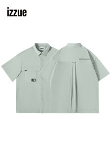 izzue | Check Sun Protection Short Sleeve Shirt Summer Breathable Fashion