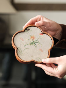 Bộ Trà Gốm Nhỏ Bằng Gỗ Ô Liu Hình Hoa Mận Dùng Trong Gia Đình Bộ Trà Khô Trái Tim Trà Bàn Trà Phụ Kiện