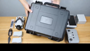 Hard Shell Drone Storage Case Waterproof Shockproof Carrying Box For DJI Mini 4 Pro RC 2 RC-N2 Controller 3 Batteries Propeller USB Cable Custom Molded Foam Interior Pressure Resistant PP Travel Protective Bag With Shoulder Strap Portable Explosion Proof