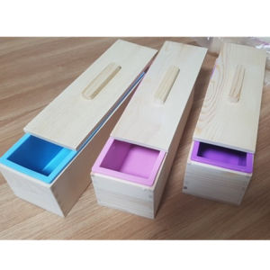 Handmade Soap Silicone Mold Rendered Cold Process Soap Wooden Box Covered Long Rectangle DIY 1200g Special Offer Baking Tools