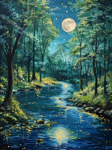 Jigsaw Puzzle for Adults 500/1000/1200/2000PCS Moon River Forest Artwork Mindful Game Stress Relief Decor Gift