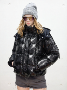 Juicy Couture | Shiny Removable Hood Duck Down 90 Womens Down Jacket