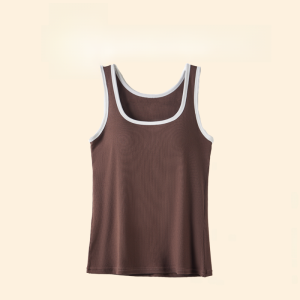 MiiOW | เสื้อกั๊กสายเดี่ยวทรงเข้ารูปคอเหลี่ยมสำหรับผู้หญิงในช่วงฤดูร้อน ป้องกันการโชว์เนื้อ ป้องกันการเลอะเทอะ ไม่มีแขน ชุดชั้นใน