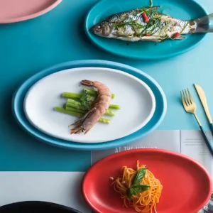 (HOT) Đĩa sứ hình quả xoài độc đáo dĩa bất quy tắc cho nhà hàng khách sạn p/c Bắc Âu - Sứ không chì cao cấp Đĩa Sứ Thiết Kế Nghệ Thuật 30Cm 33Cm - Lazada