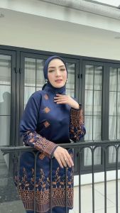 Set Baju Kurung Melayu Malaysia Satin Bridal Bordir Terbaru Pesta Pengantin Seragam Lamaran Jamilah