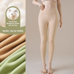 MiiOW | Quần dài lót lông cừu lụa nữ 2025 Mẫu mới Quần dài ấm áp mùa thu đông quần dài lót lót lông cừu lụa lót lông cừu