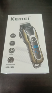 Professional Kemei 1990 Cordless Hair Trimmer USB Rechargeable Electric Clipper with LCD Screen Quiet Beard & Hair Cutting Machine Men Grooming hair tool Potong Rambut Lelaki