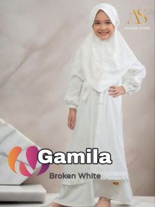 Baju Dress Anak Muslim & Gamis Nibras Gamis Anak Broken White / Gamis Ngaaji Anak Set Hijab